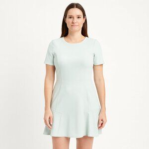 Topshop Soft Green Flared Mini Dress